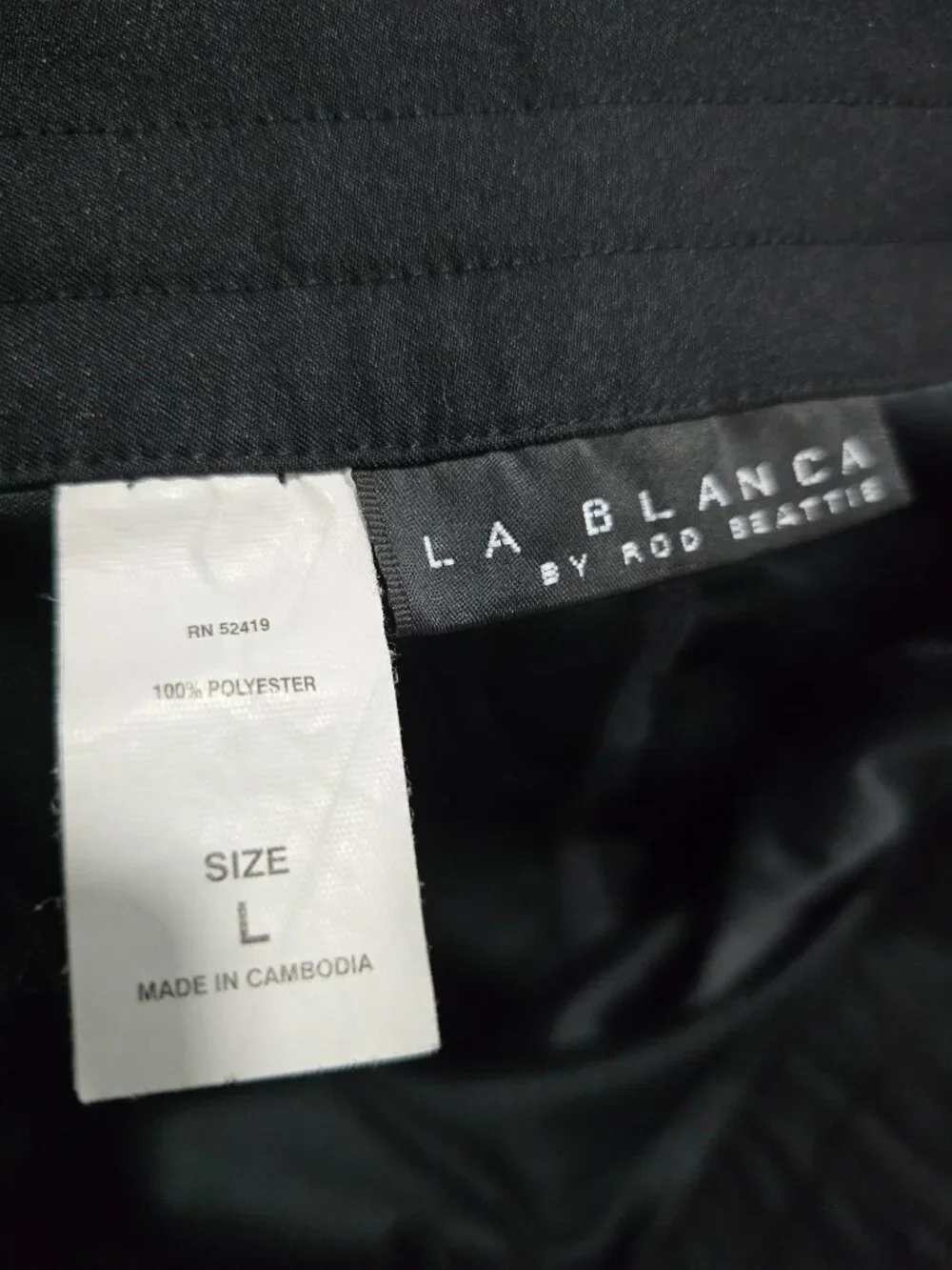 La Blanca Black Swim Board Shorts Lace Up Front Size L Beach Pool - Picture 5 of 5